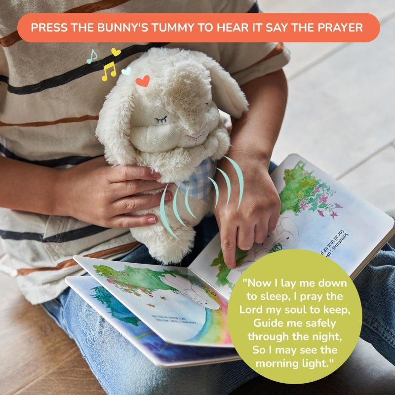 Tickle & Main Everybunny Prays Bunny Stuffed Animal & Musical Toy - Blue, 7 in Plush & Illustrated Book, Recites Now I Lay Me Down to Sleep - Baptism Gifts for Boys - Christening Gifts for Boys - Image 5